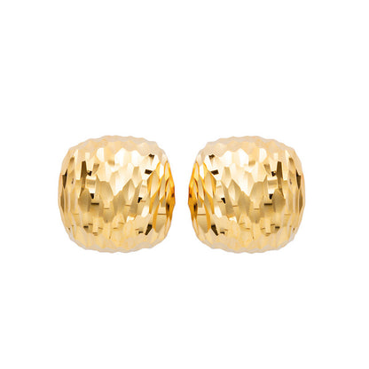 S925 Sterling Silver Handcrafted Diamond-Cut Faceted Stud Earrings for Women