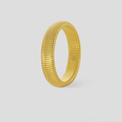 Wide Elastic Gold Steel Bracelet