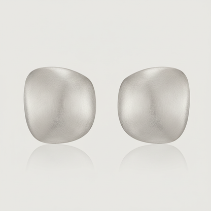 Brushed Square Gold Stud Earrings for Everyday Workwear