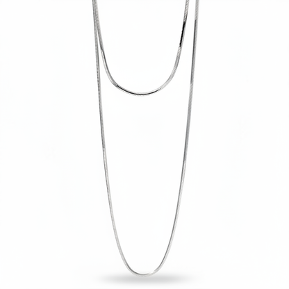 Sterling Silver Long Serpentine Chain Necklace